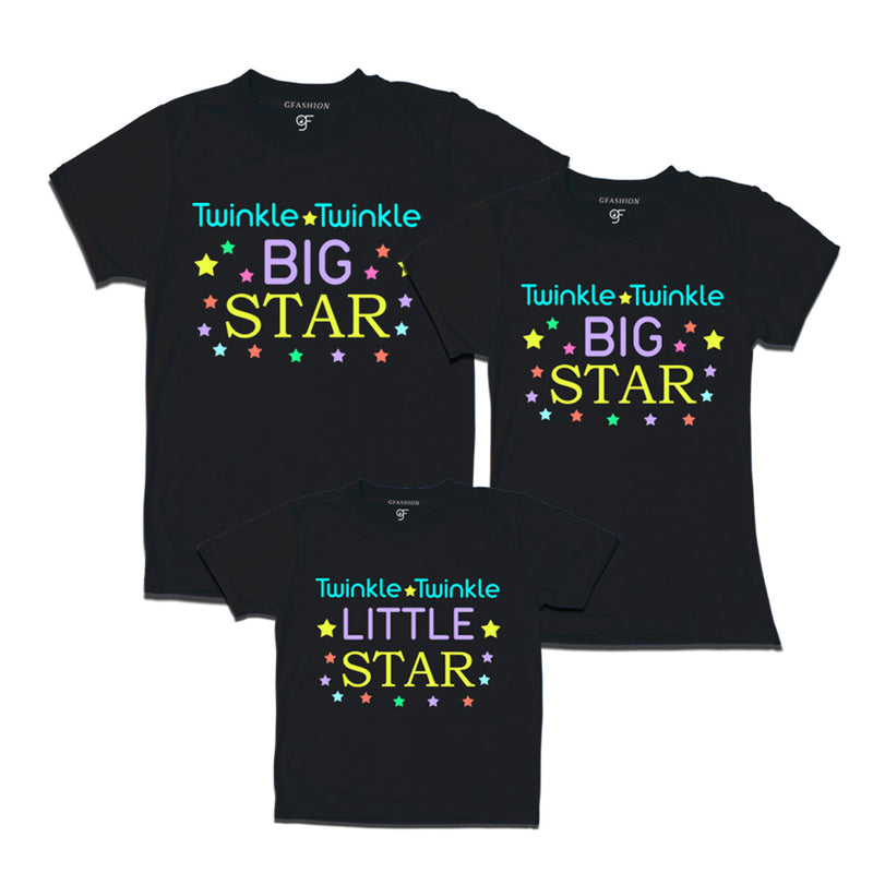 Twinkle Twinkle Little star Big Star dad mom daughter tshirts