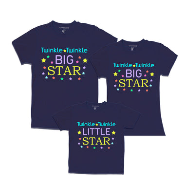 Twinkle Twinkle Little star Big Star dad mom daughter tshirts