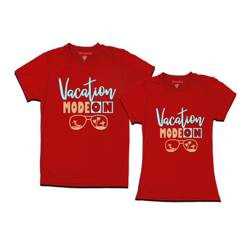 gfashion vacation mode couple t-shirts-red