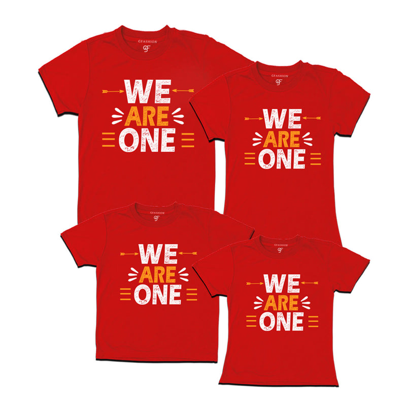 we-are-one-group-tshirts-for-family-and-friends-we-are-one-t-shirts-for-vacation-and-get-together-gfashion-matching-Red-whiter-t-shirts