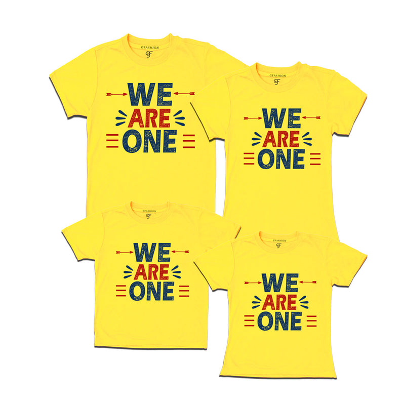 we-are-one-group-tshirts-for-family-and-friends-we-are-one-t-shirts-for-vacation-and-get-together-gfashion-matching-Yellow-whiter-t-shirts