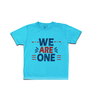 we-are-one-printed-boys-t-shirts-for-family-vacation-and-get-together-party-gfashion-tshirts-india-Sky Blue-color-t-shirts