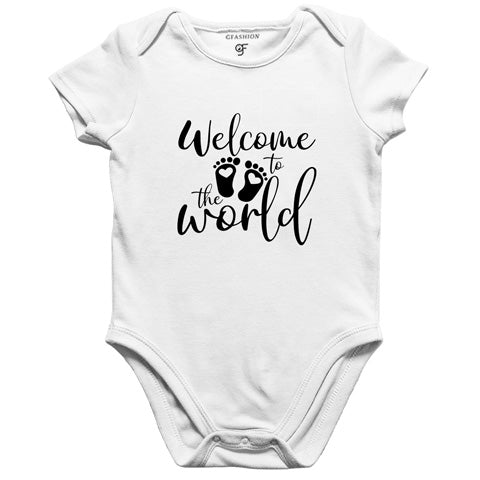 Welcome to the world baby rompers/onesie/bodysuit