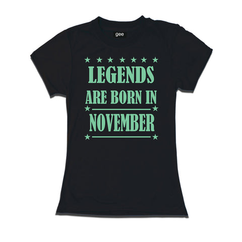 Women-Legends Born in November -Birthday t-shirts