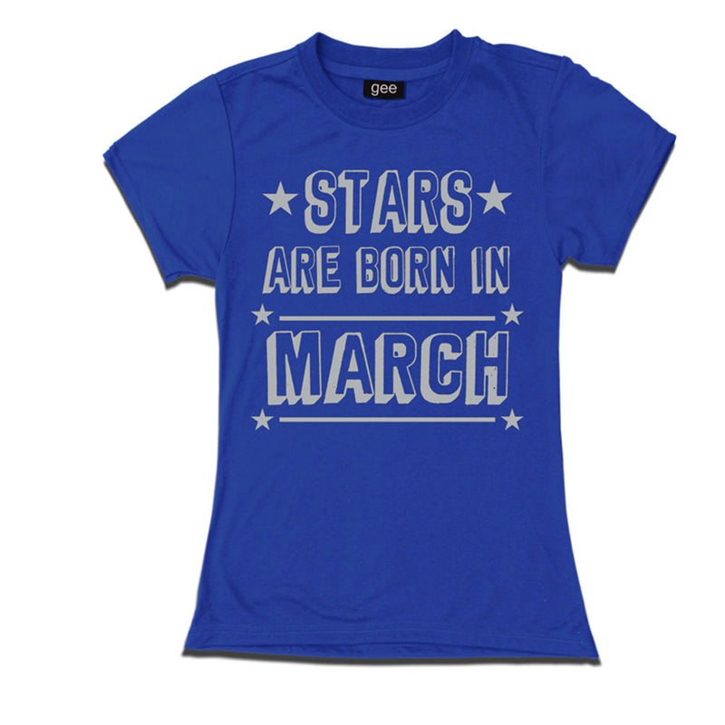 Women Stars Born in March -Birthday t-shirts