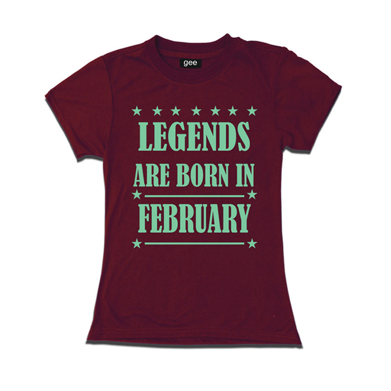 Women-Legends Born in February-Birthday t-shirts