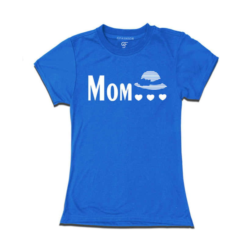 women's-t-shirts-with-mom-and-cap-hearts-printed-design-for-father's-day-and-papa's-birthday-@-gfashion-india-online-store-blue