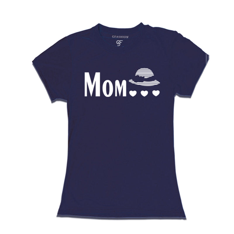 women's-t-shirts-with-mom-and-cap-hearts-printed-design-for-father's-day-and-papa's-birthday-@-gfashion-india-online-store-Navy
