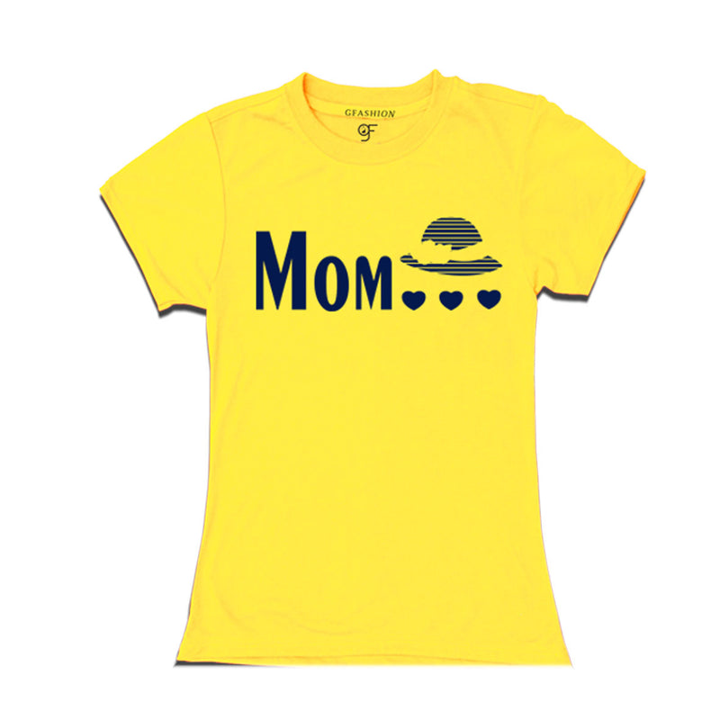women's-t-shirts-with-mom-and-cap-hearts-printed-design-for-father's-day-and-papa's-birthday-@-gfashion-india-online-store-Yellow