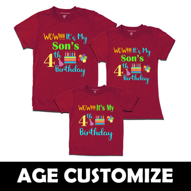 4th birthday t shirts for boy with dad and mom