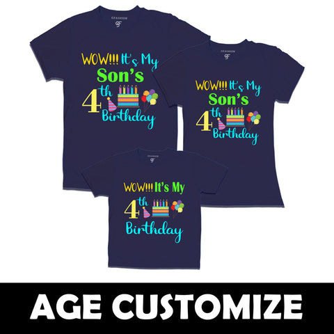 4th birthday t shirts for boy with dad and mom